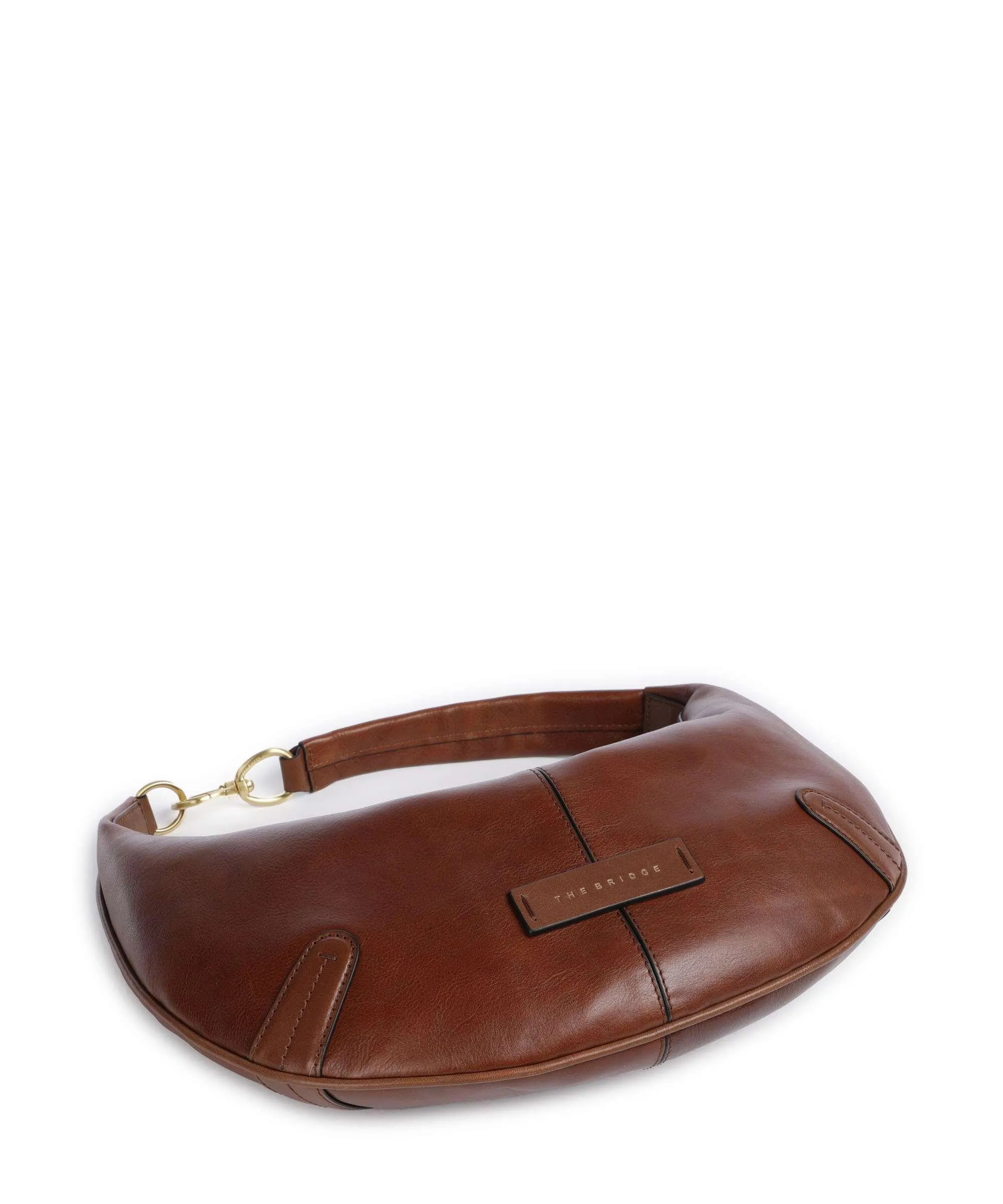  The Bridge Flavia Borsa hobo pelle di vacchetta finemente grana marrone  