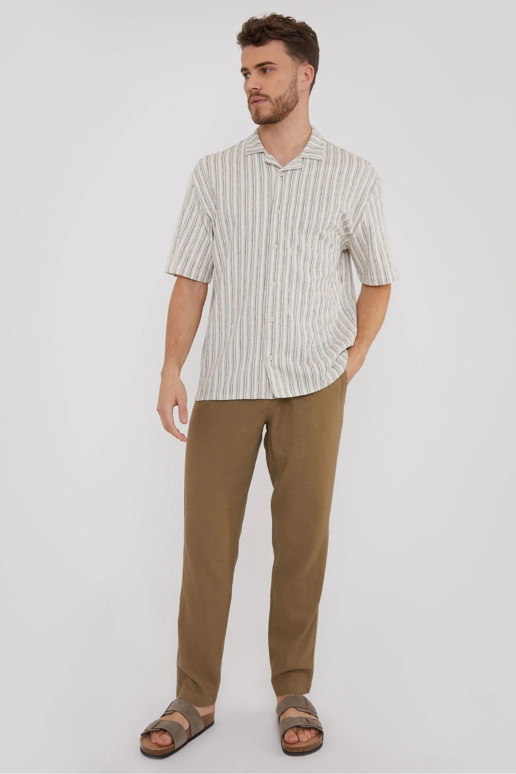 Threadbare - Pantaloni in lino Blend con coulisse