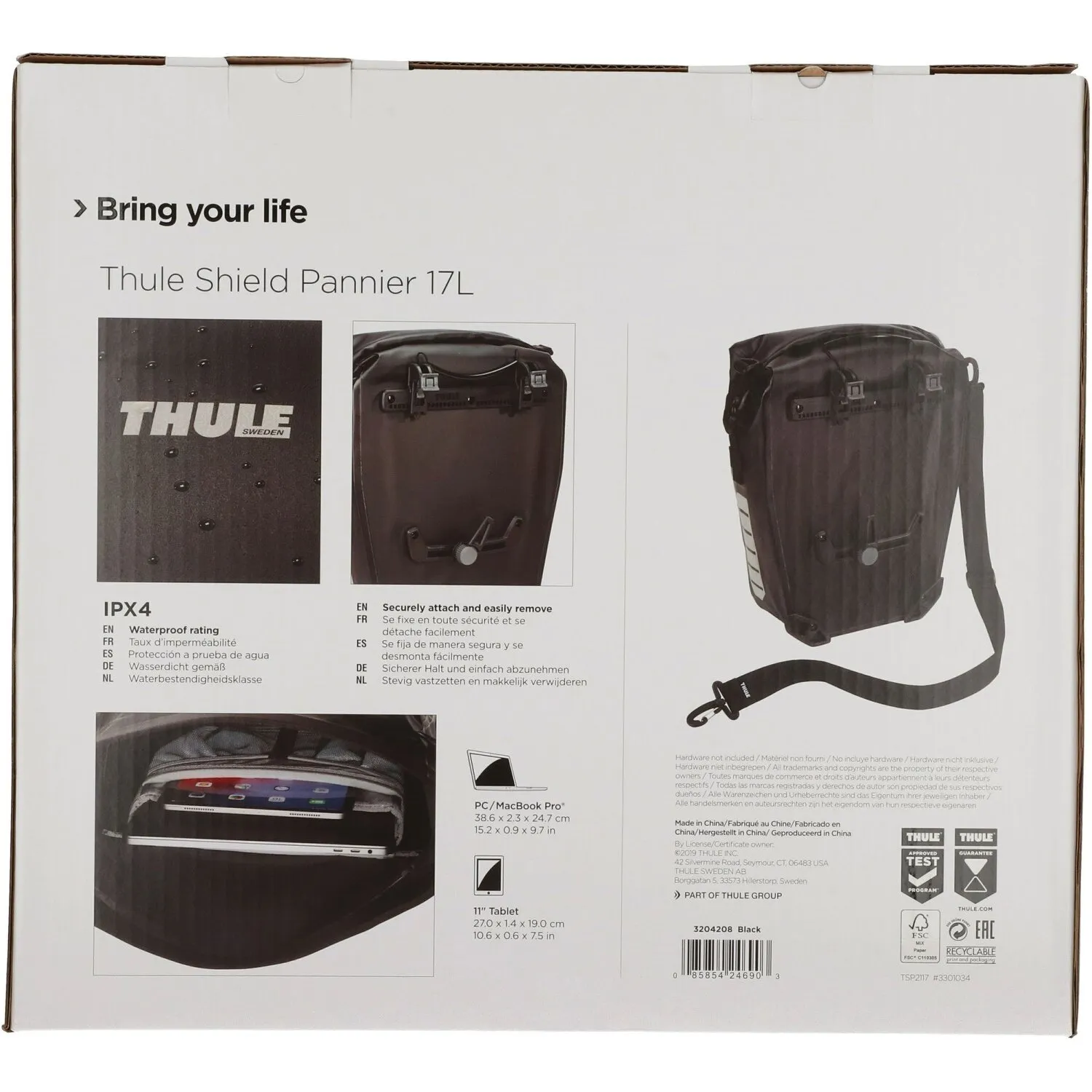 Thule Borsa da bici Shield Pannier 17L 35 cm Scomparto per computer portatile