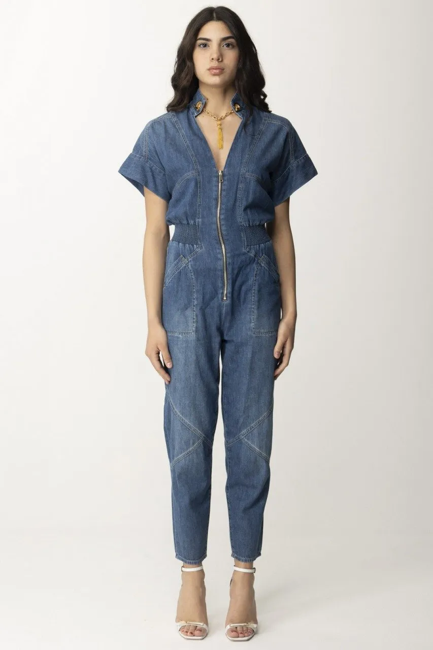 Tuta in denim con collana Blue denim