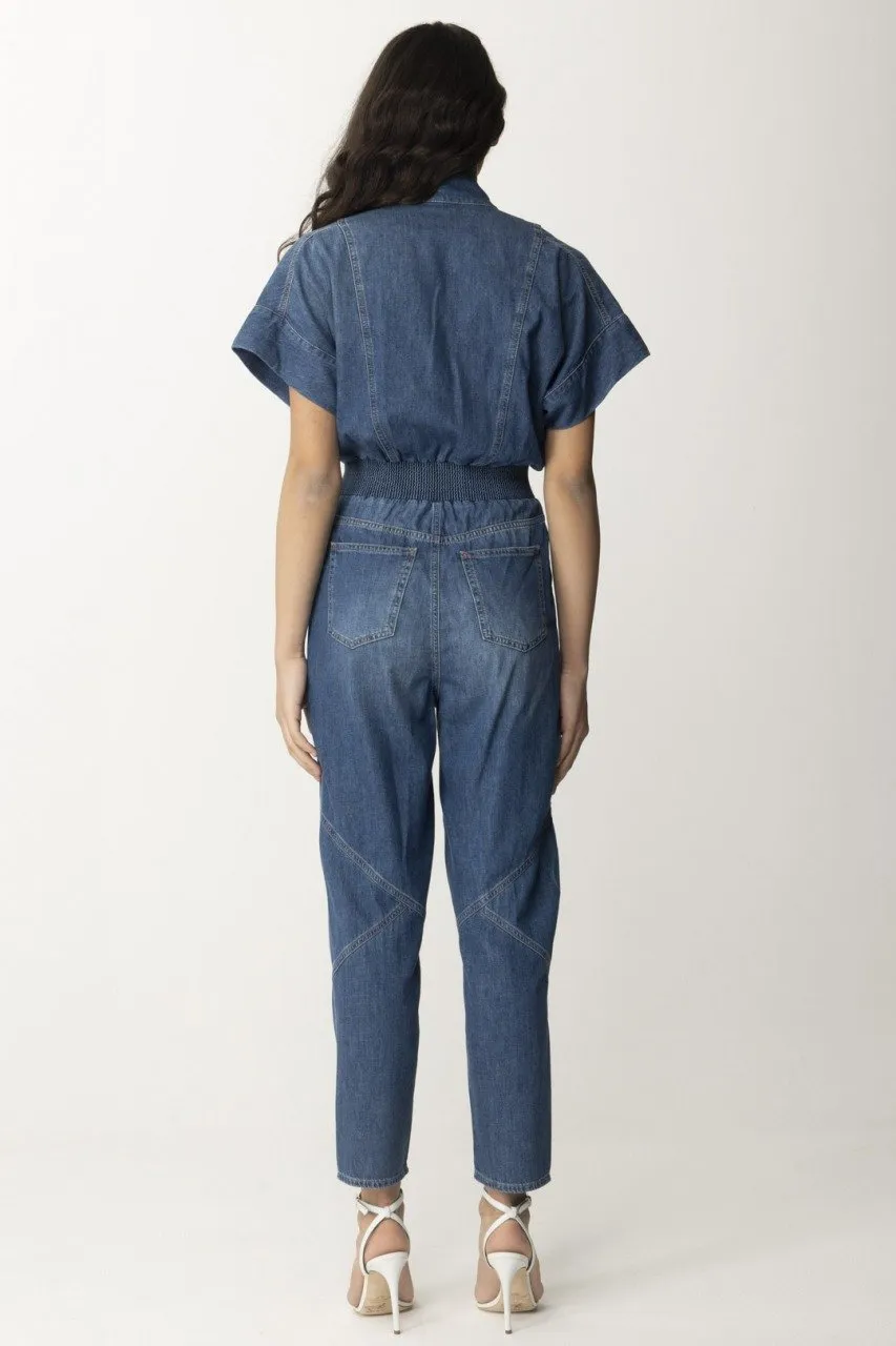 Tuta in denim con collana Blue denim