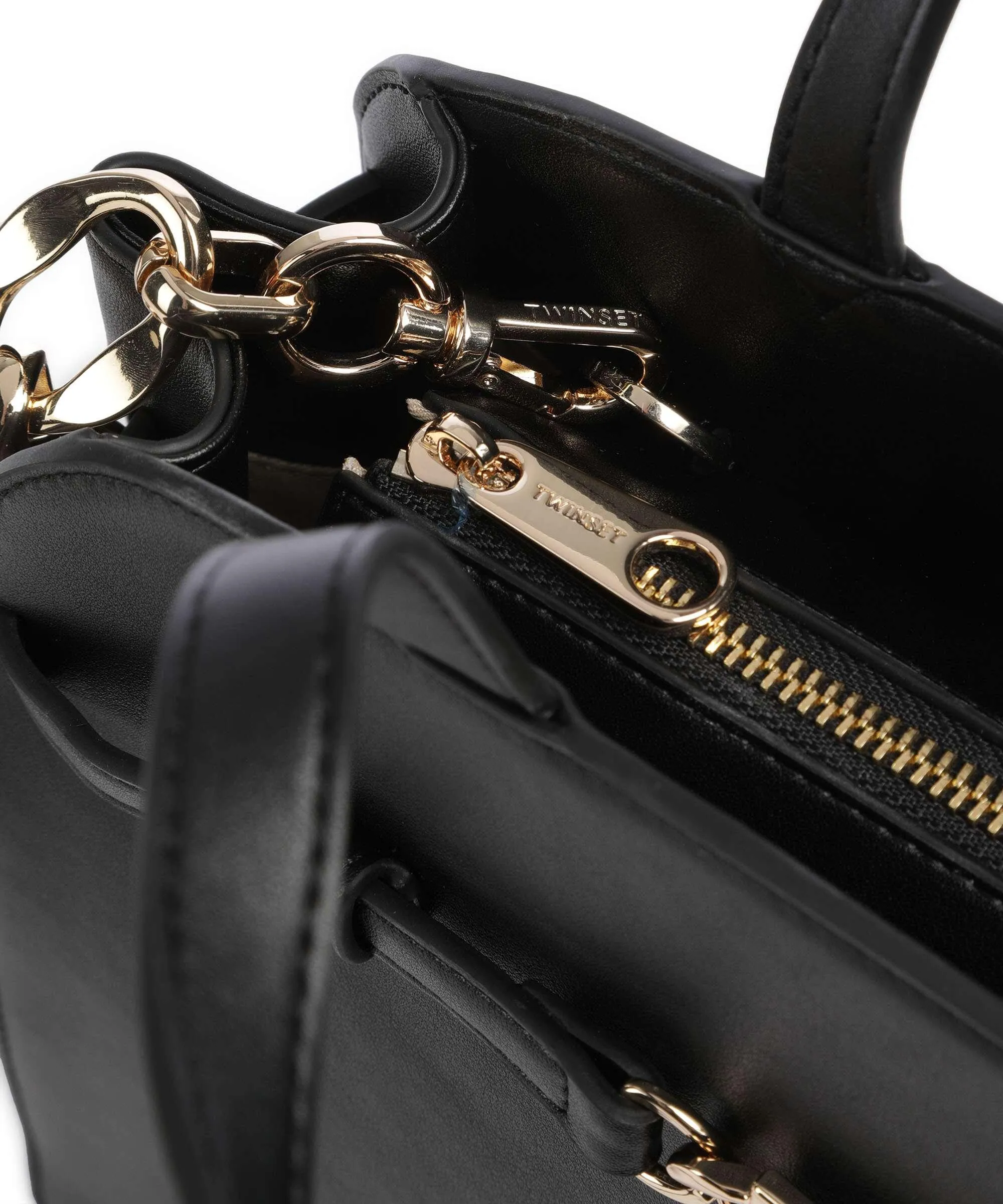  Twinset Borsa a mano pelle sintetica nero  