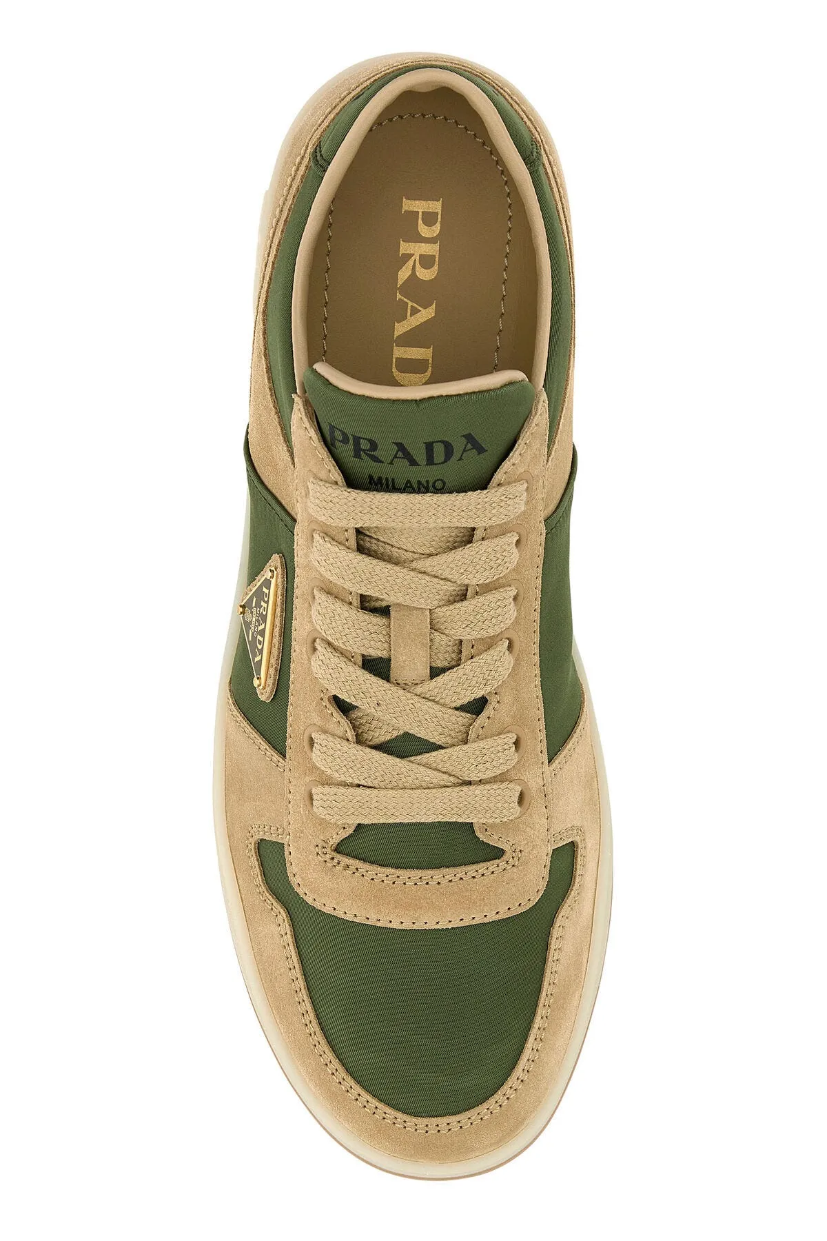 Two-tone suede and fabric Downtown sneakers    