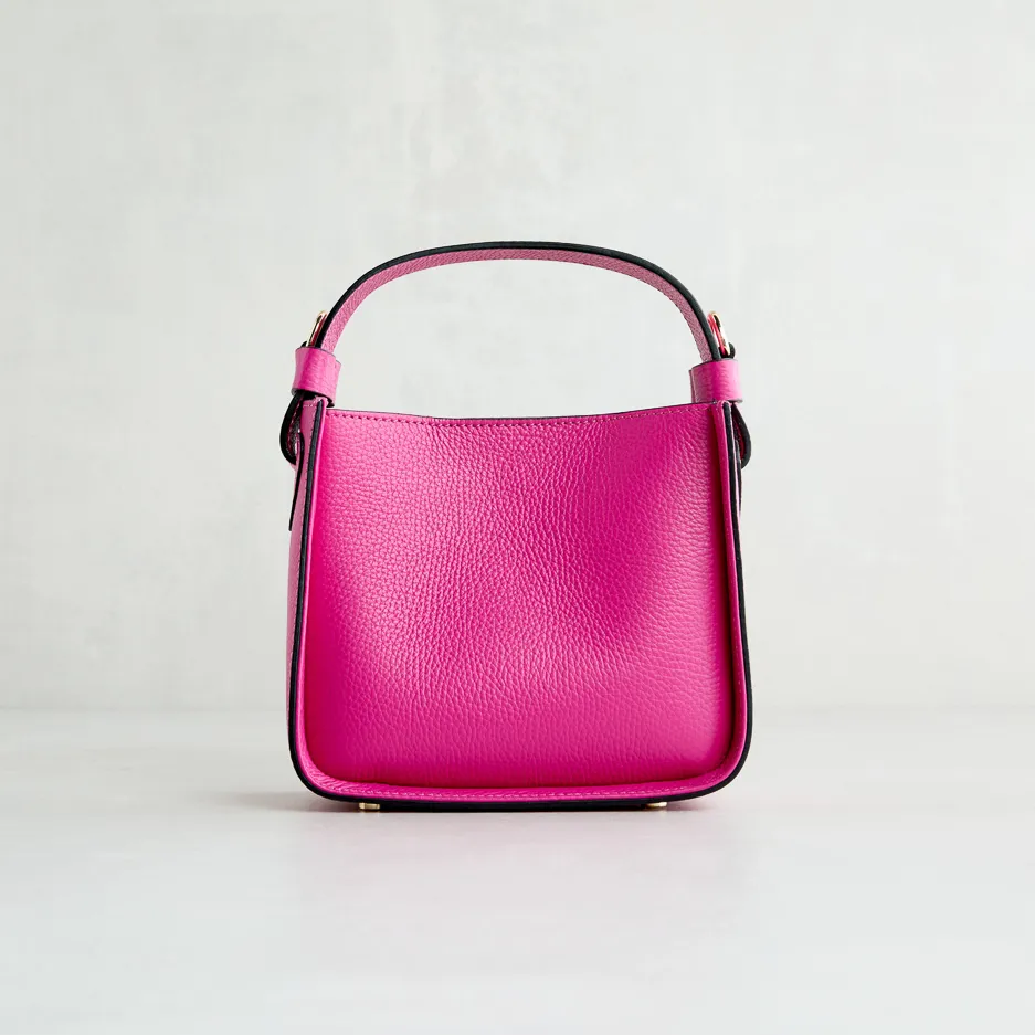 V-Bag in Pelle Fuxia