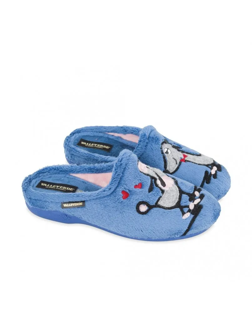 VALLEVERDE 26128 pianelle pantofole donna celeste
