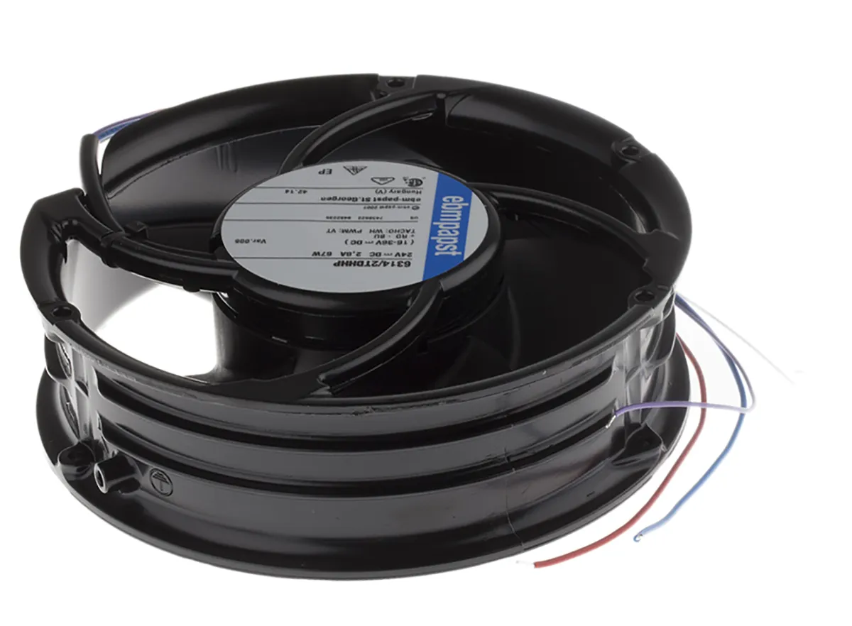 Ventola assiale in c.c. ebm-papst 6300 TD - S-Force, 710m³/h, 24 V dc, 172 x 51mm, Ø 172mm