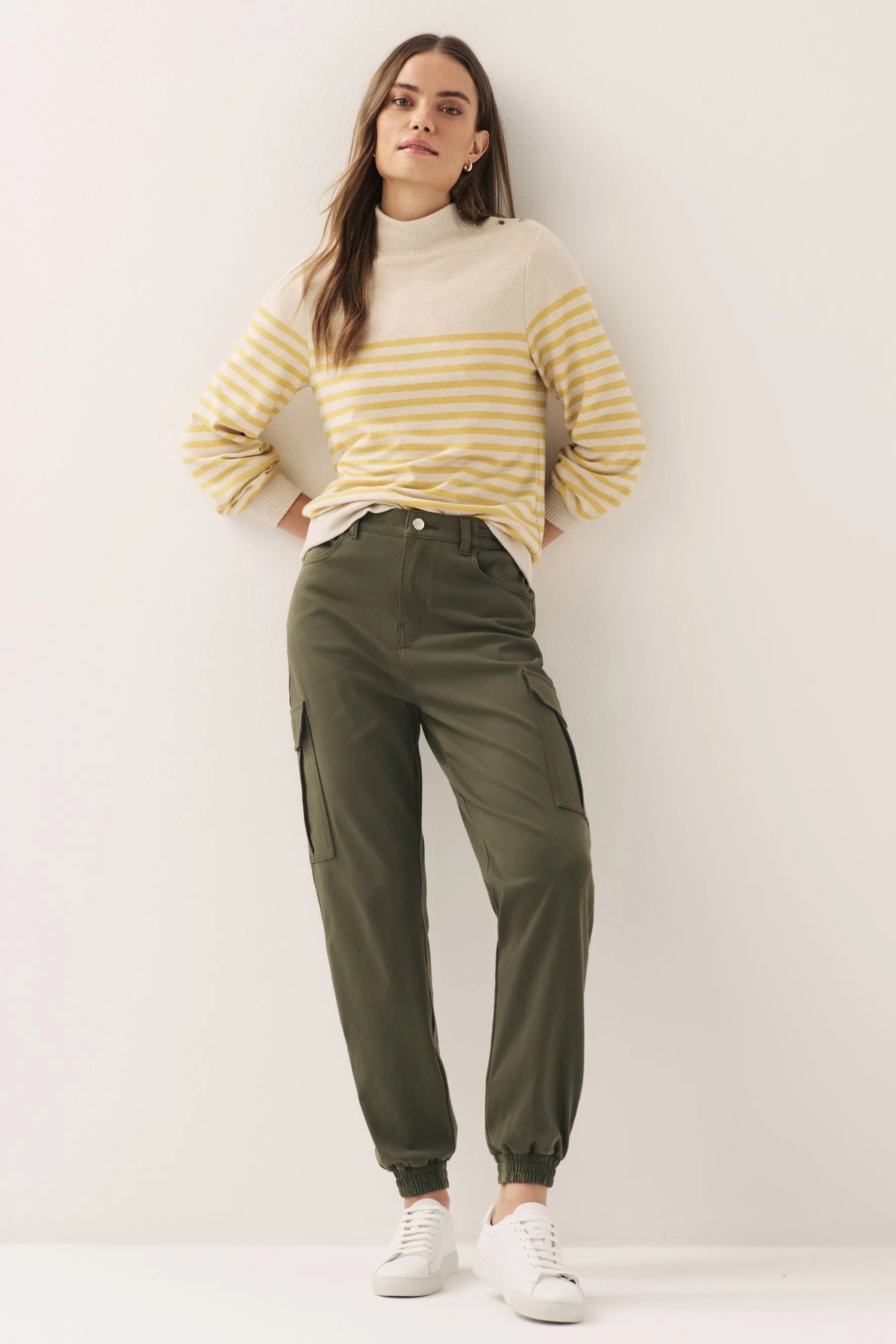 Verde kaki  - Pantaloni da jogging cargo Denim in jersey