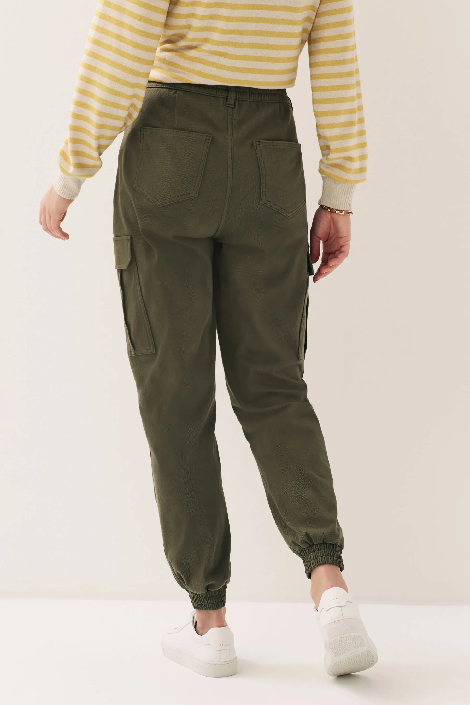 Verde kaki  - Pantaloni da jogging cargo Denim in jersey