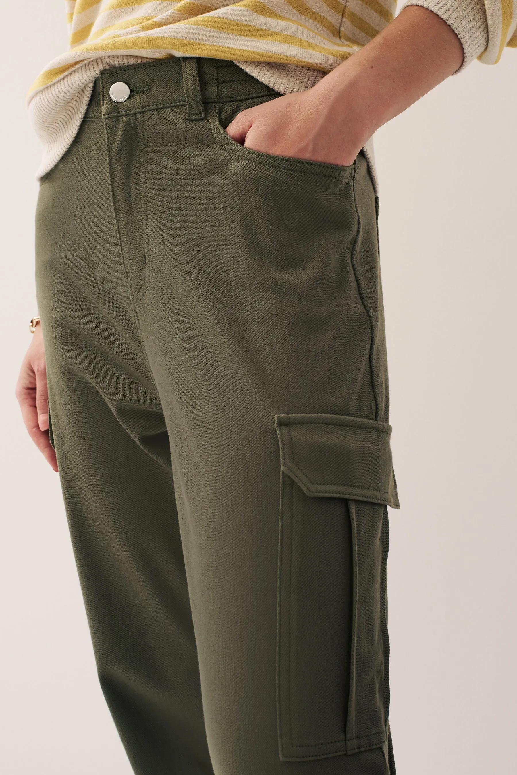 Verde kaki  - Pantaloni da jogging cargo Denim in jersey