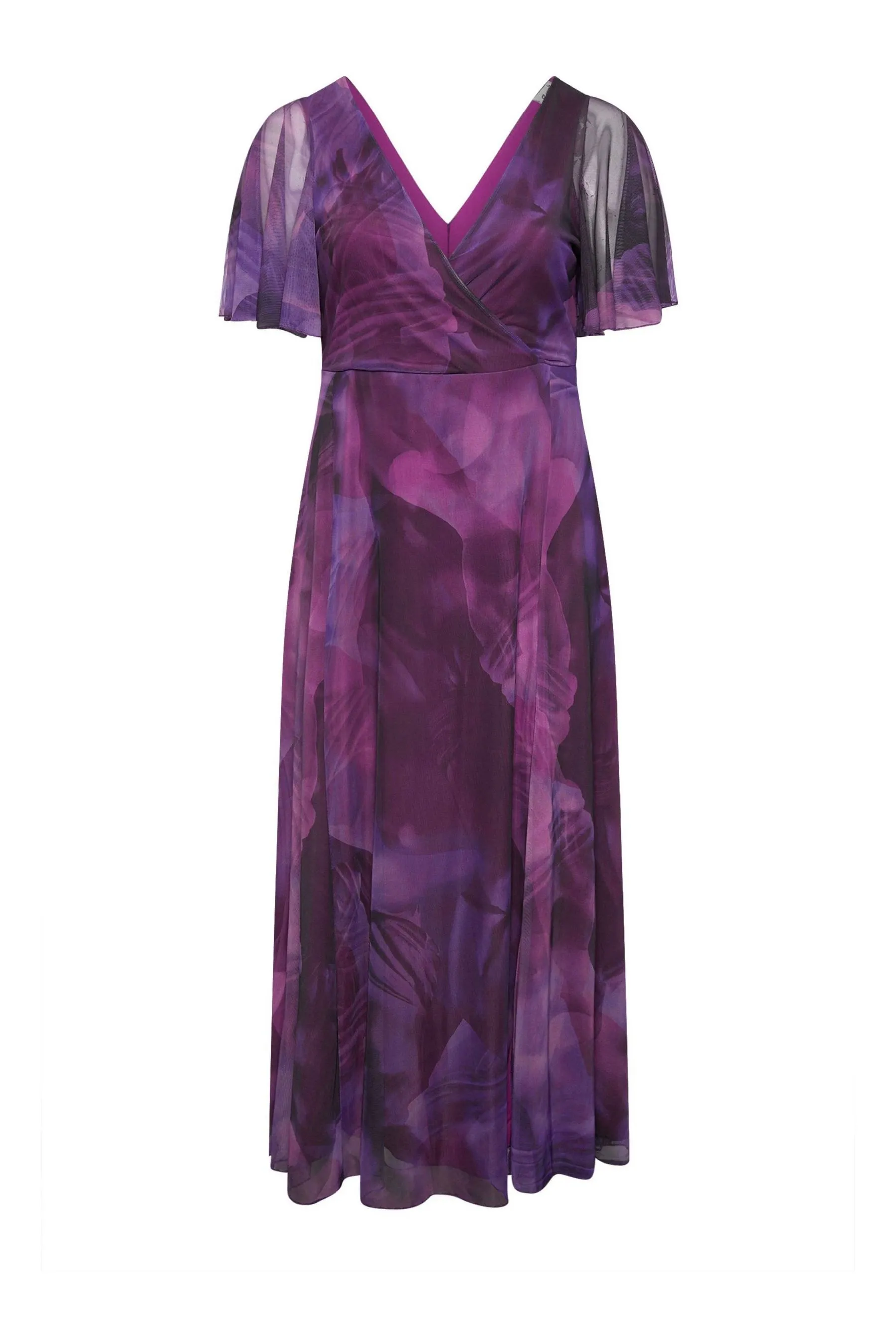 Yours Curve London - Abito maxi a portafoglio astratto