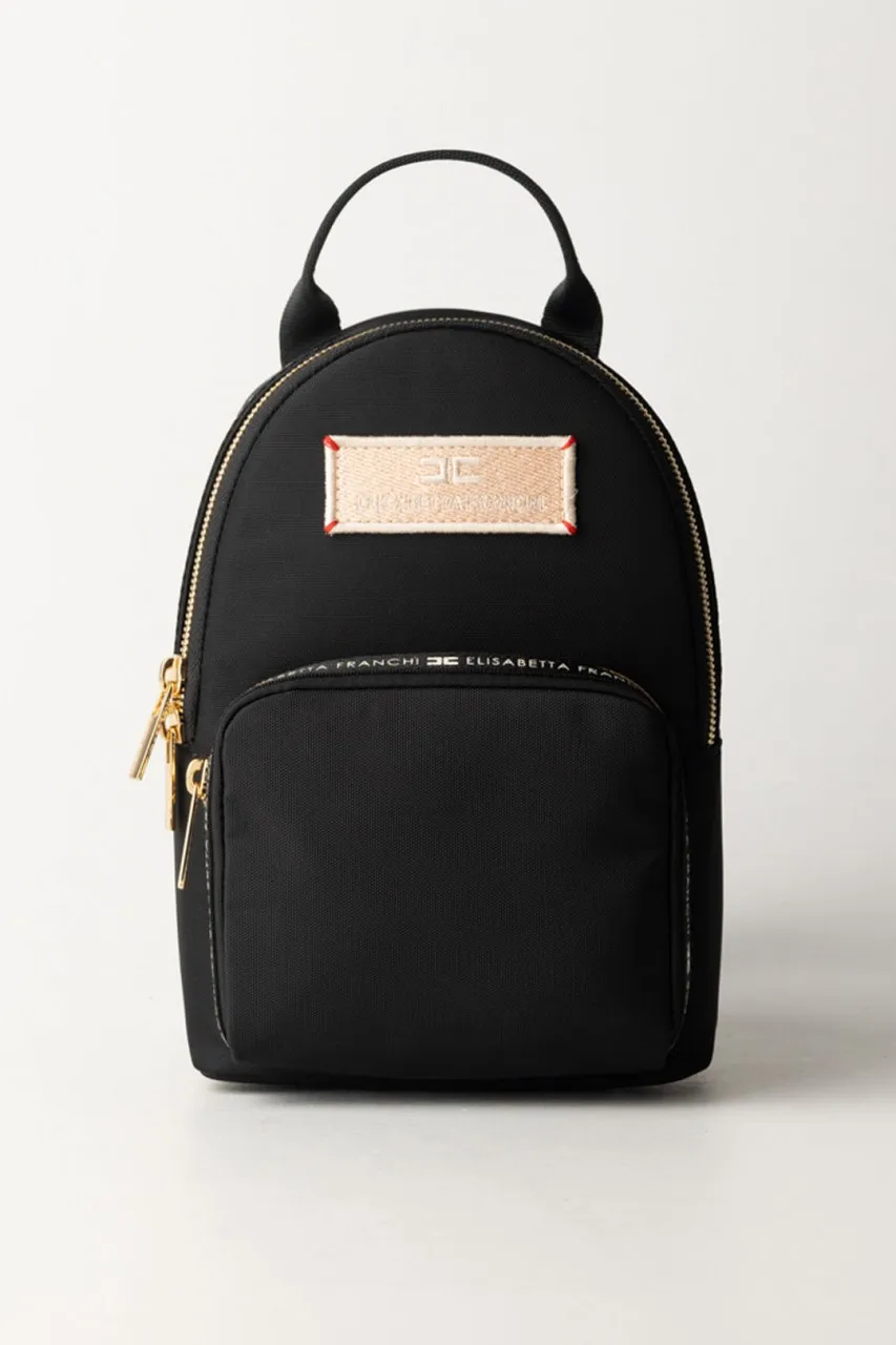 Zainetto in nylon con logo Black